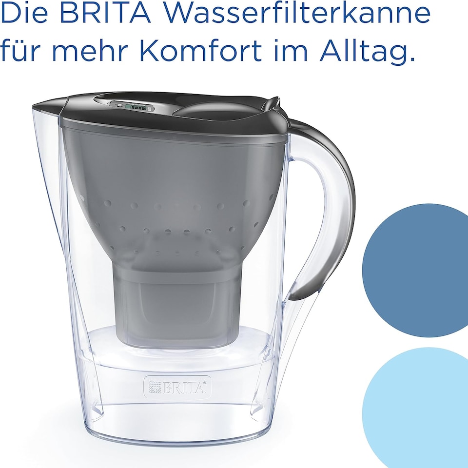 image 1 of BRITA Marella Water Filter Jug Graphite (2.4L) Half Year Pack incl. 6x MAXTRA PRO Pure Performance Cartridge