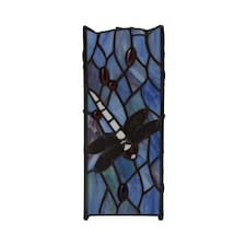 ValueLights Tiffany Inspired Dragonfly Square Glass Table Lamp