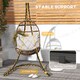 image 6 of Outsunny Hammock Chair Stand Only, Hanging Chair Stand with Extra Large Base, Heavy Duty Metal Single Hammock Egg Swing Frame for Indoor Outdoor, 150 KG Load Capacity, Black | Black | Black