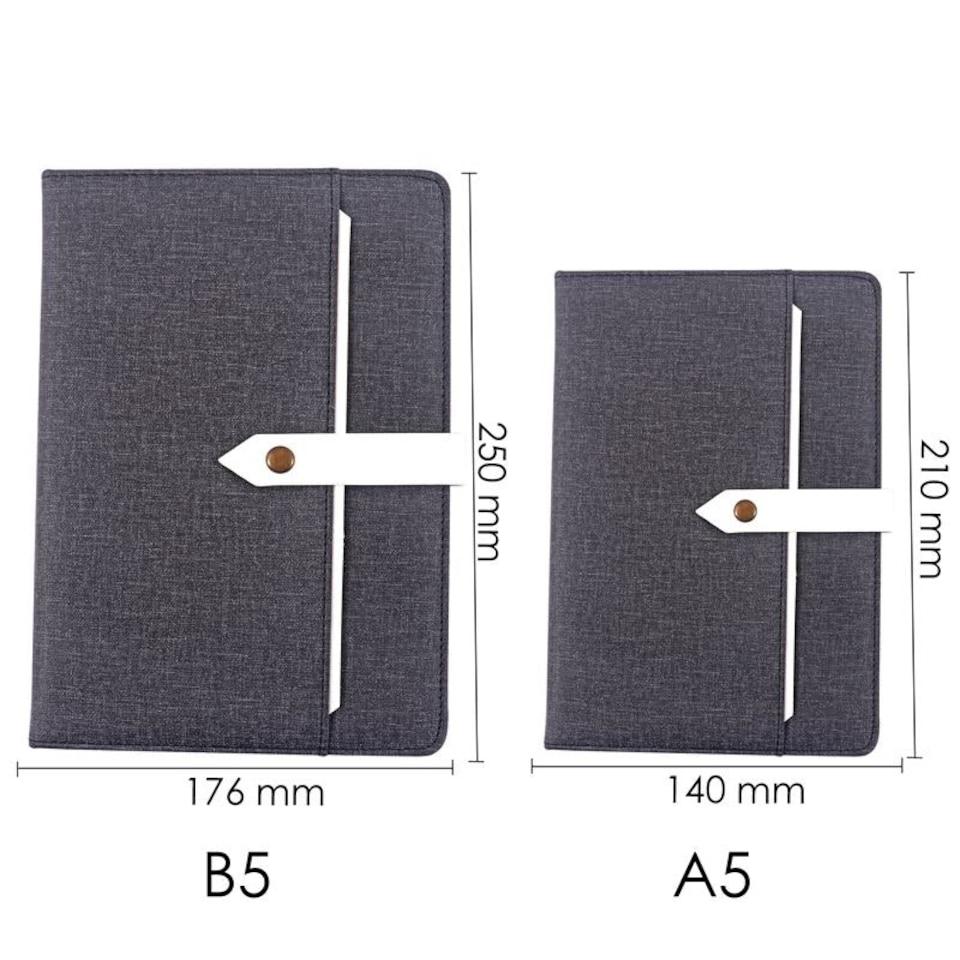 image 1 of Single B5 96 Sheets Ruled PU Leather Hardcover Notebook with Button Closure