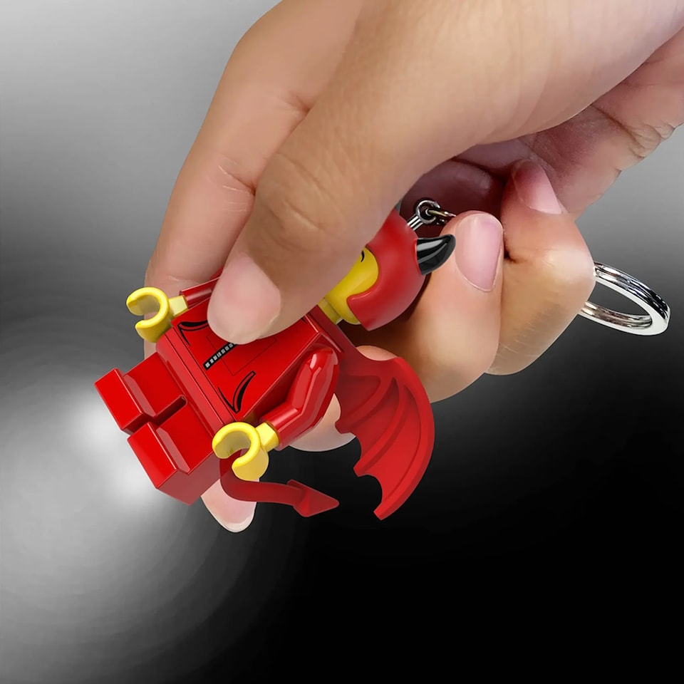 image 1 of Lego Minifigures Light Up Keychain - Cute Little Devil