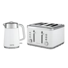 GEEPAS 1.7L Electric Kettle & 4 Slice Toaster Kitchen Combo Set