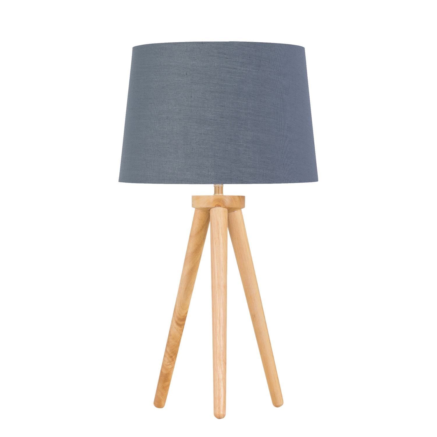 First Choice Lighting Voyage - Light Oak Table Lamp or Bedside Light with Grey & Gold Shade in Brown