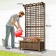 image 3 of Outsunny Wood Planter with Trellis for Climbing Plants Vines Planter Box Brown