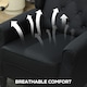 image 5 of HOMCOM Accent Chair Wingback Armchair Retro Tufted Club Wood Fabric, Black Black
