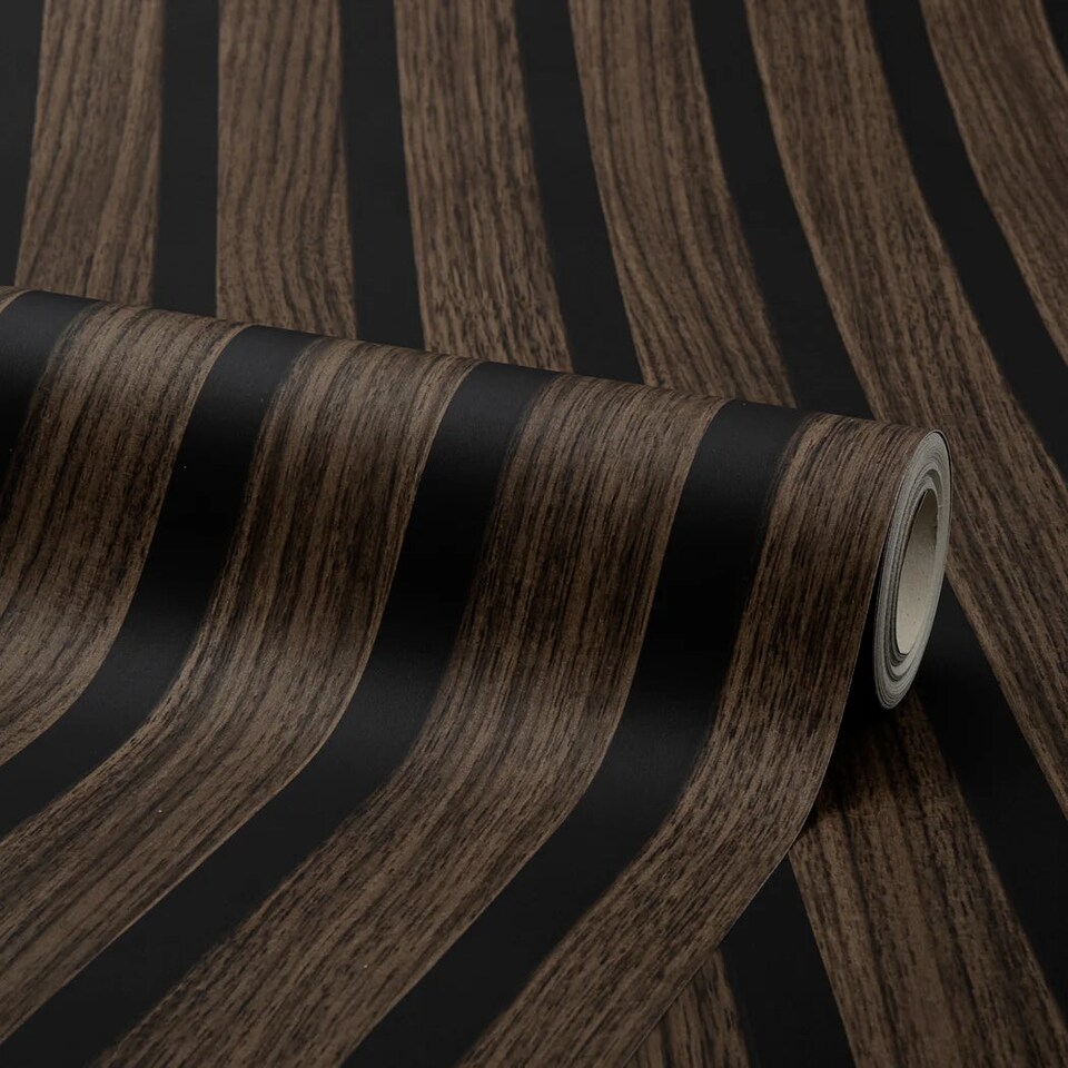 image 1 of Contemporary Wood Slat Walnut | Brown | Walnut | 50cm x 10m