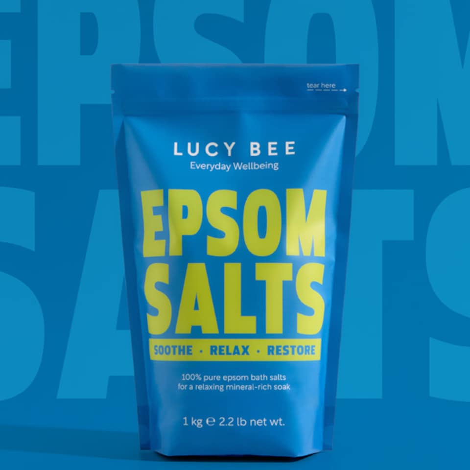 image 1 of Lucy Bee Pure Epsom Bath Salts Relaxing Muscle Bath & Foot Soak 1kg