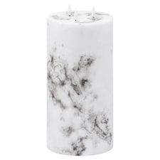 Hill Interiors Luxe Collection Marble Effect 3 Wick Electric Candle - White/Black - 15cm x 15cm x 15cm