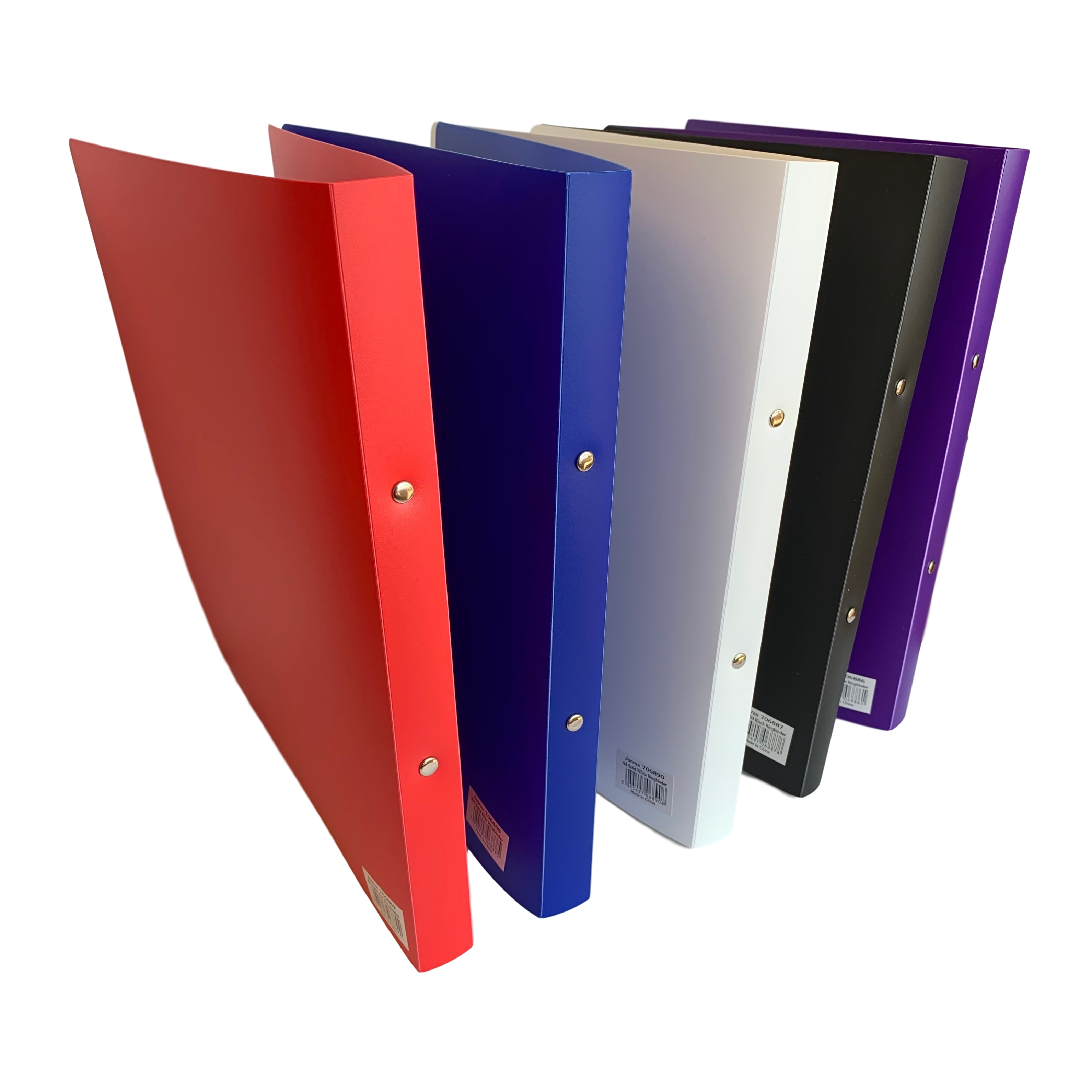 Pack of 5 A4 PP Ring Binders â 25mm Spine, 2 O-Ring Mechanism, 700 Micron Durable Cover â Assorted Colours