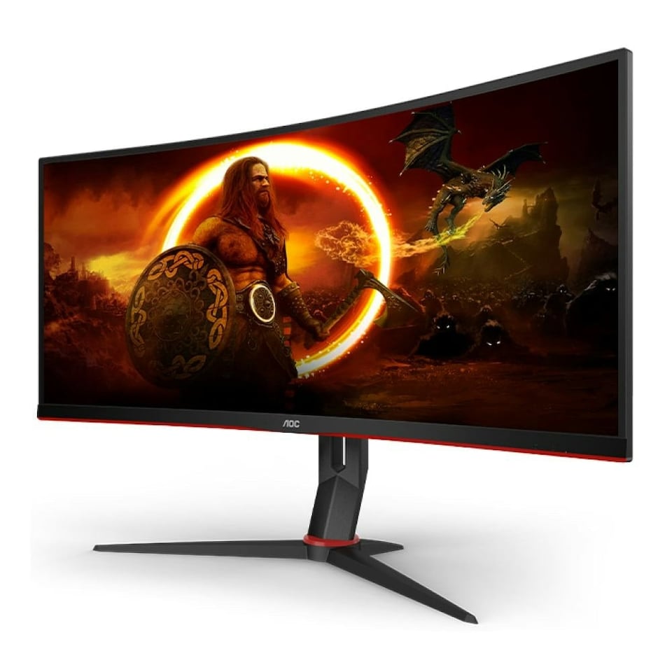 image 1 of AOC G2 CU34XP/BK 34" Curved UltraWide Quad HD 180Hz 1ms Height Adjustable Gaming Monitor | Black | Black, Red | 86.4 cm (34")