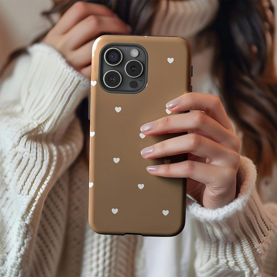 image 1 of Chocolate Hearts Phone Case | Brown | iPhone 16 Pro
Slim | iPhone 16 Pro
Slim