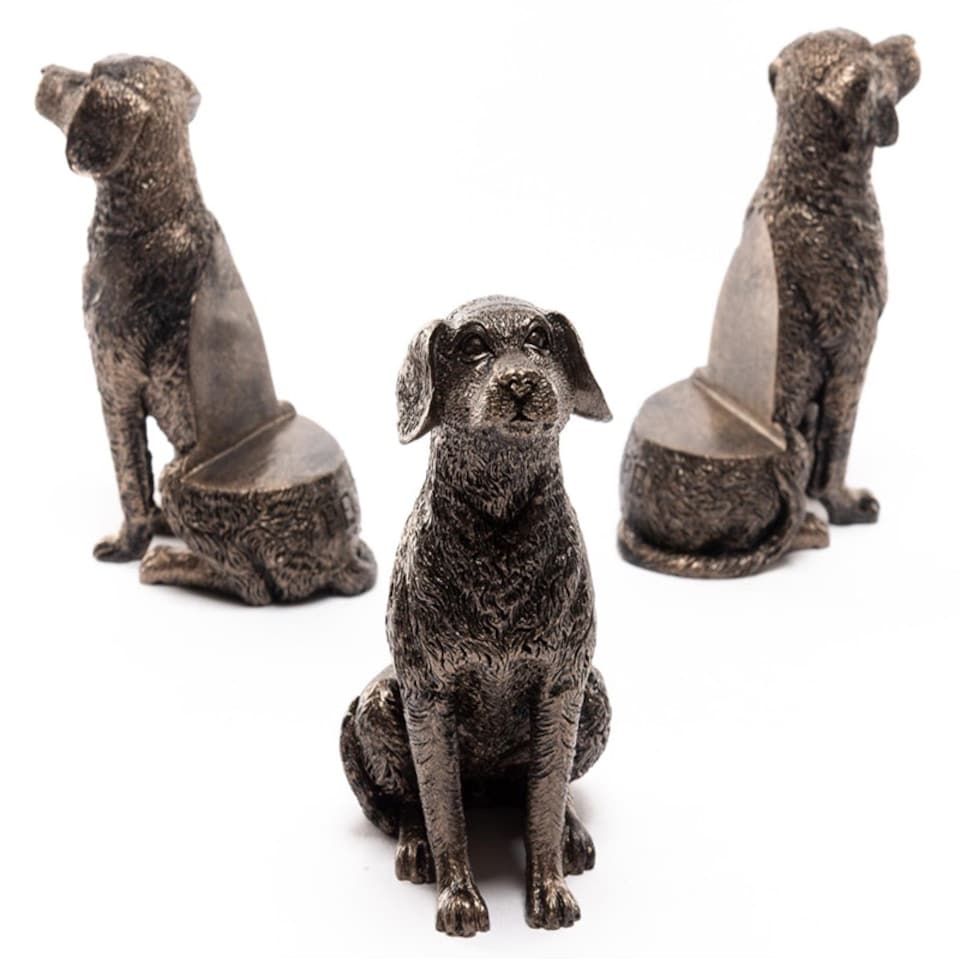 image 1 of Sitting Labrador Plant Pot Feet - Set of 3 Grey