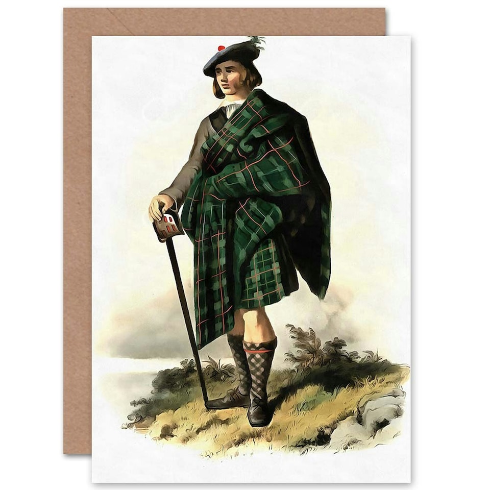 image 1 of Portrait Highland Clan Scotland Tartan Scottish Card