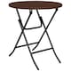 image 1 of Outsunny Foldable Outdoor Coffee Table, Metal Frame Rattan Side Table, Brown