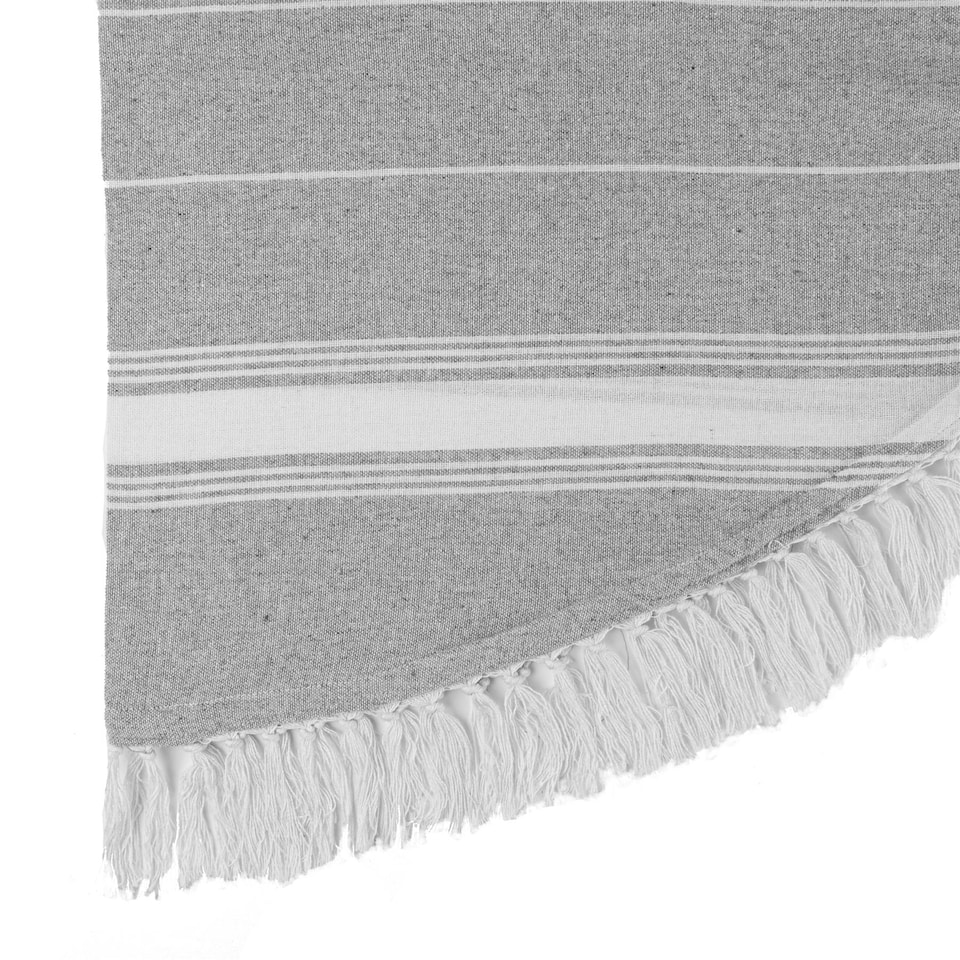 image 1 of Nicola Spring Round Turkish Cotton Beach Towel - 190cm - Grey | Grey | Grey