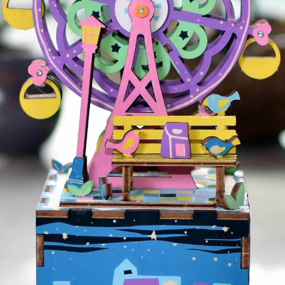 image 1 of Rolife 3D Wooden DIY Music Box - Ferris Wheel