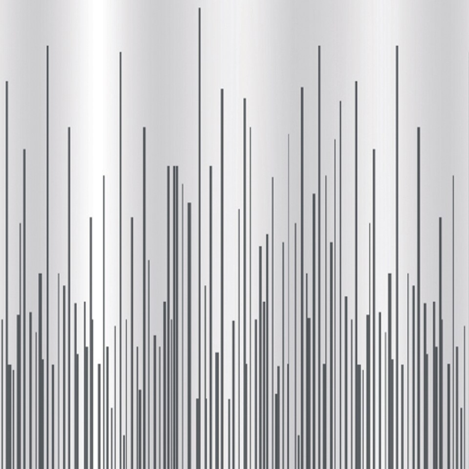 image 1 of Showerdrape City White & Grey Shower Curtain | Grey | Charcoal | 1