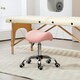 image 2 of HOMCOM PU Leather Saddle Stool w/ Moulded Padded Seat Adjustable Height Pink