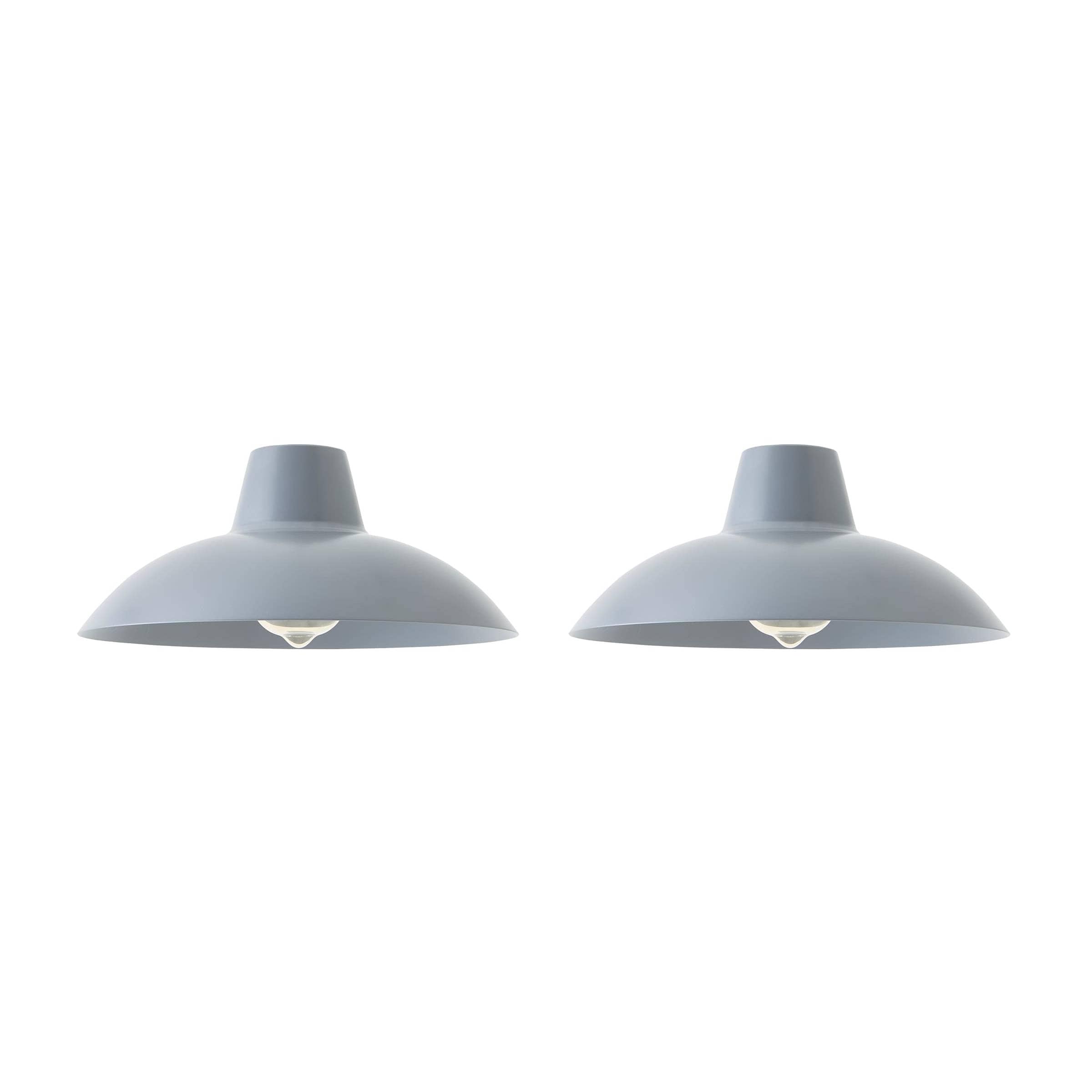 ValueLights Civic Pair Dark Grey Ceiling Pendant Shades Grey