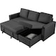 image 2 of Yaheetech Sectional Sofa with Chaise L-Shaped Sofa Bed and Pull Out Bed Storage