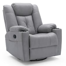 Afton Electric Technology Fabric Auto Recliner USB Lounge Sofa Chair (Grey)