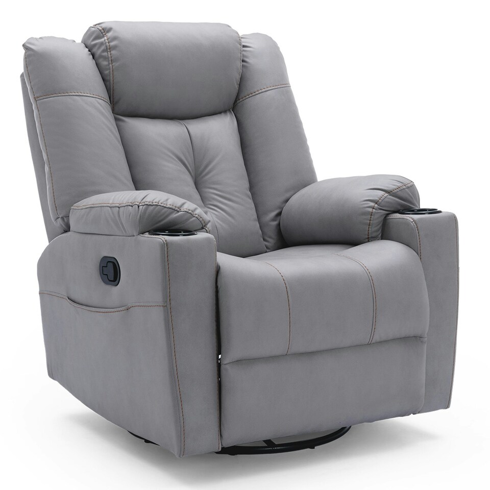 image 1 of Afton Electric Technology Fabric Auto Recliner USB Lounge Sofa Chair (Grey)