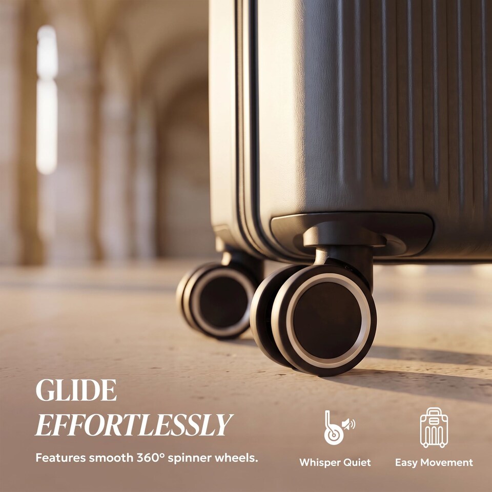 image 1 of Lugg Vacay Hard Shell Cabin Suitcase ABS 360 Spinner Wheels Water Resistant (45x33x20cm)