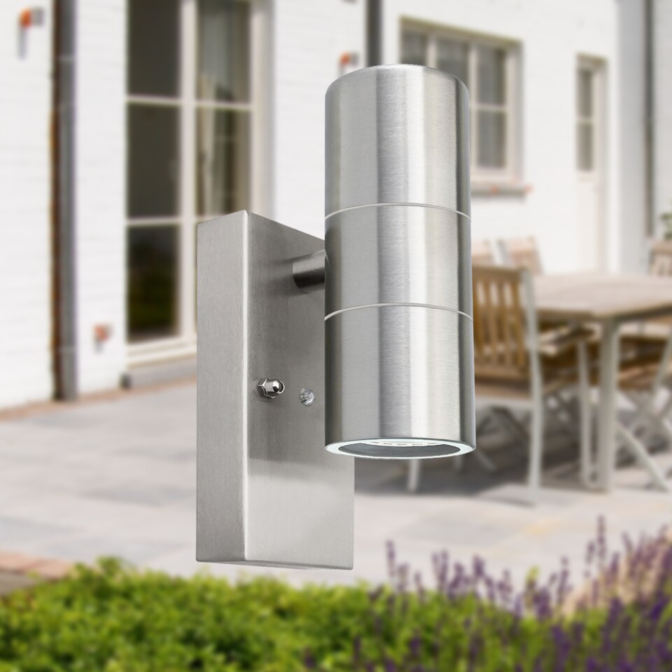 image 1 of Set of 2 Blaze - Marine Grade Stainless Dusk Dawn Sensor Wall Lights