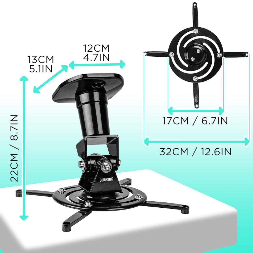 image 1 of Duronic PB01XB Universal Projector Mount Ceiling 10kg Capacity