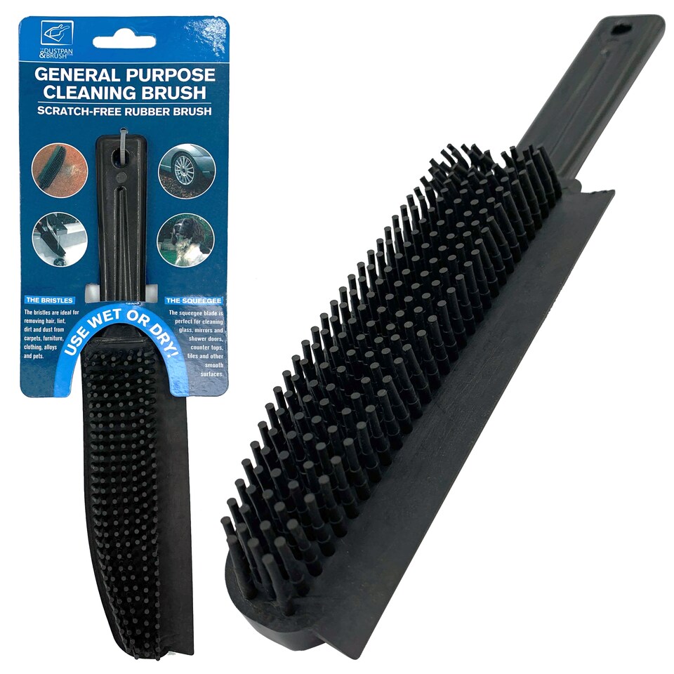 image 1 of Rubber 2 in 1 Hand Brush for Pet Hair Removal and General Cleaning  Scratch Free Rubber Bristles