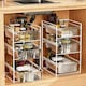 image 5 of Living and Home 3-Tier Sliding Under Sink Cabinet Organizer - White | Multi
