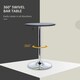 image 5 of HOMCOM 93cm Adjustable Round Bar Table with PVC Leather Steel Black