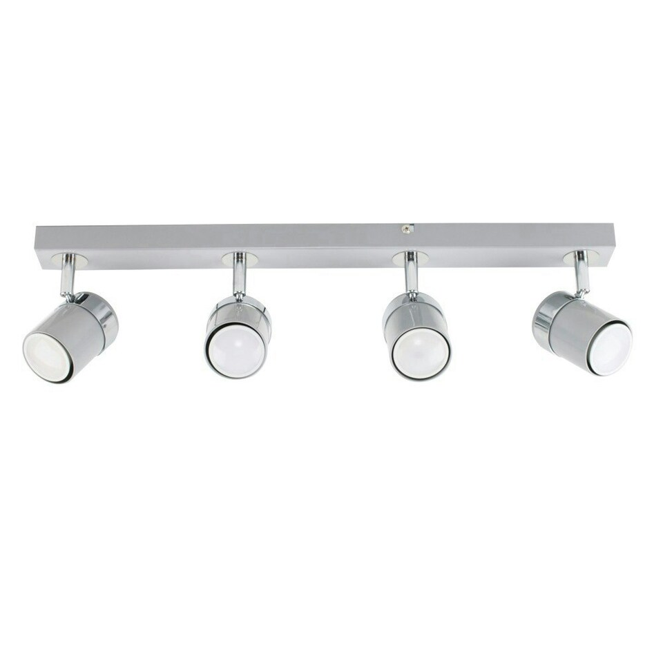 image 1 of ValueLights Rosie Grey Ceiling Bar Spotlight and GU10 Spotlight LED 5W Cool White 6500K Bulbs