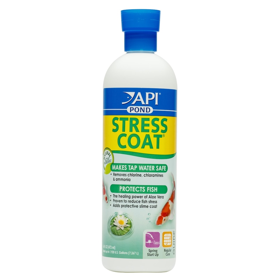 image 1 of 473ml API Pond Stress Coat Pond Water Conditioner Makes Tap Water Safe 140B Aquarium and Fish Supplies