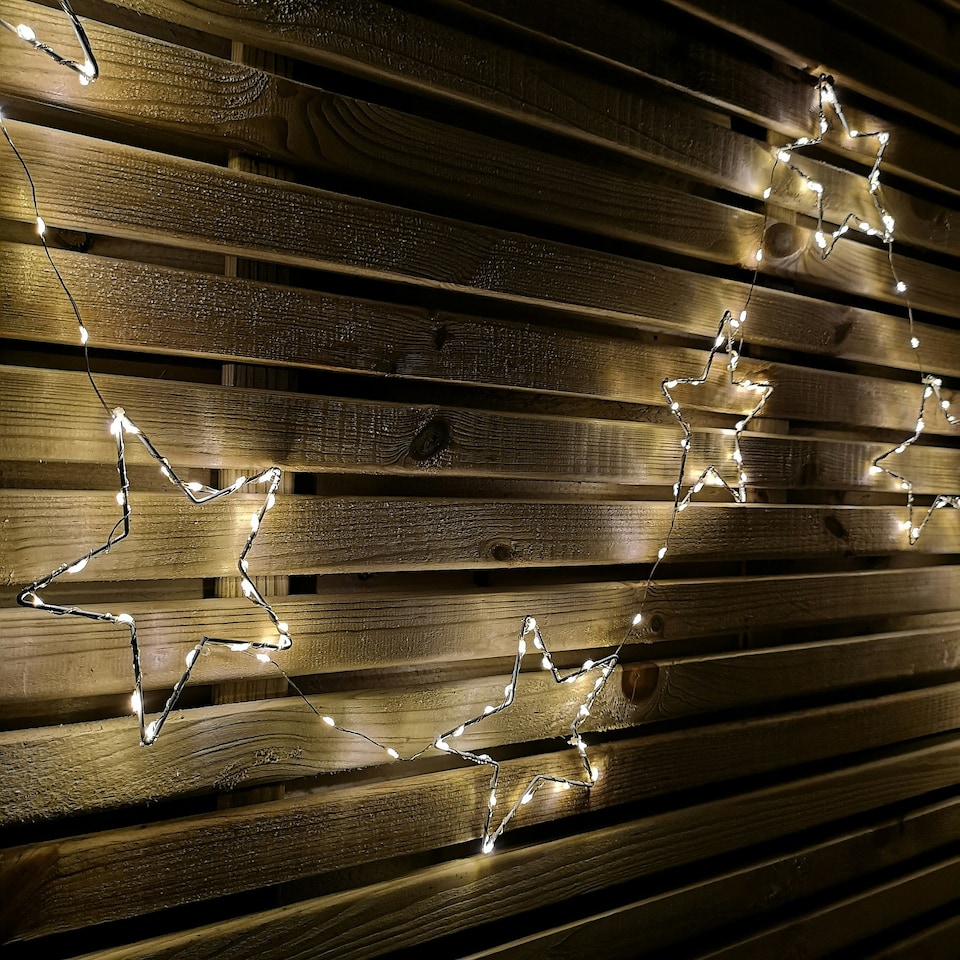 image 1 of 2.6m Set of 10 Star Curtain Lights 227 Warm White LEDs Microbrights String Lights