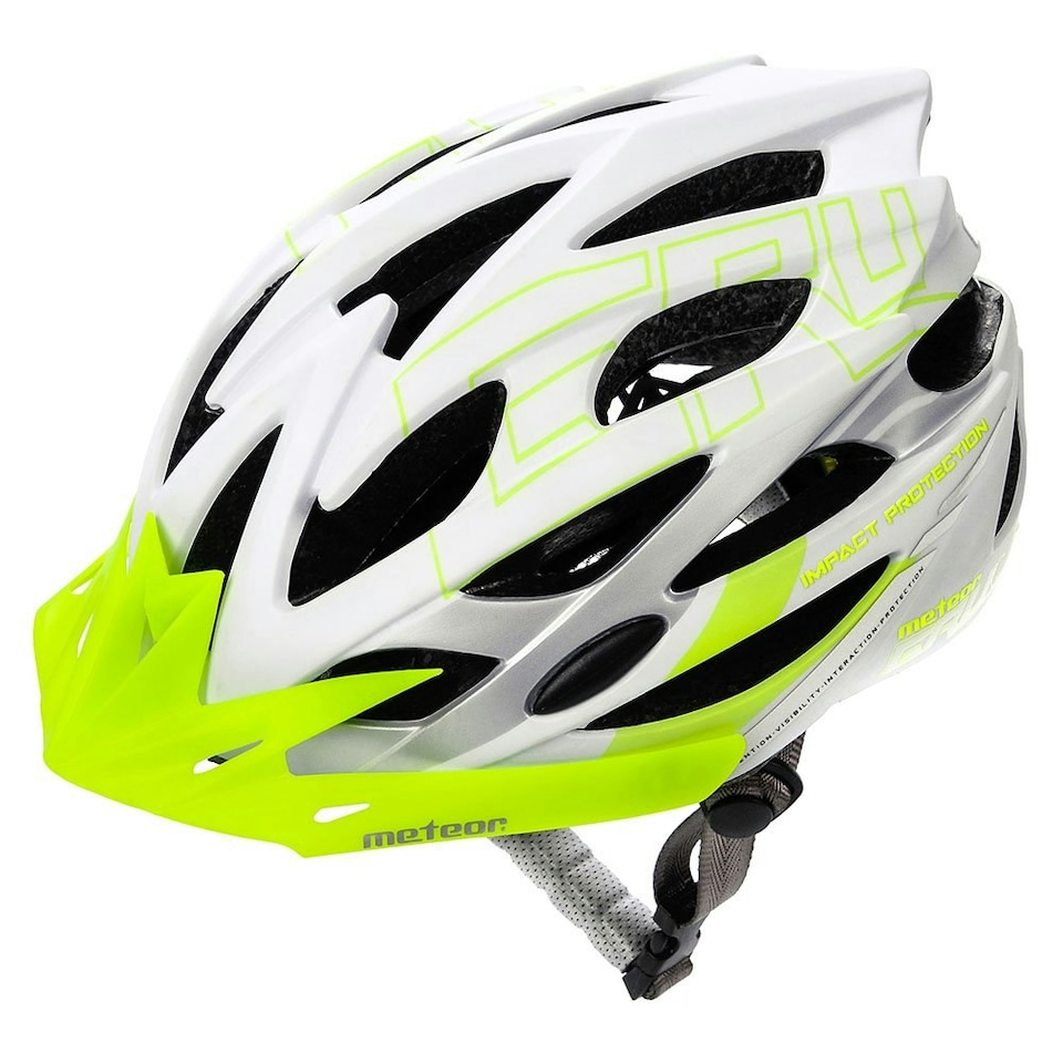 image 1 of Meteor Cycle Helmet Gruver MTB Bike Skateboard Scooter Safety Gear Green | White-Green | L