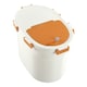 image 1 of Living and Home Airtight Pet Food Storage Container with Flip-Up Lid & Wheels | White | Orange | L