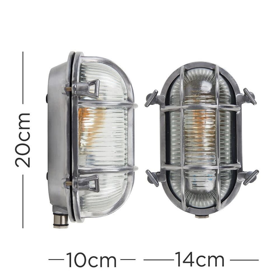 image 1 of ValueLights Silver Outdoor Wall Bulkhead Light with 4W Warm White Bulb