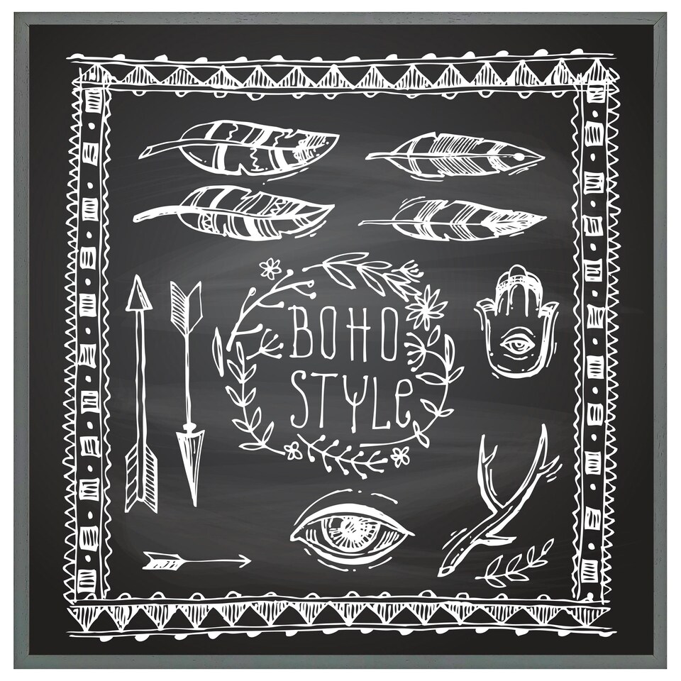 image 1 of Boho style  motivating phrase (Picutre Frame) Black | XS