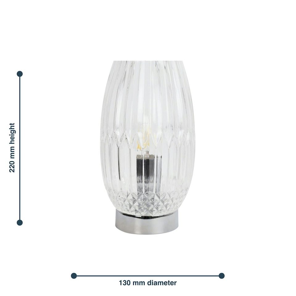 image 1 of Facet - Chrome with Clear Faceted Glass Table Lamp Chrome | Clear