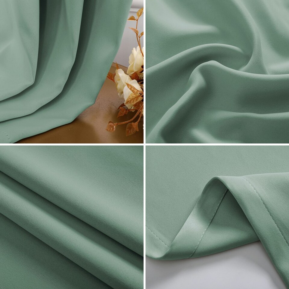 image 1 of Duck Egg Eyelet Curtains - Thermal Blackout Curtains - 46" x 63" Drop - 2 Panel