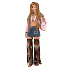 Bristol Novelty Hippie Beaded Fringed Leg Garlands - Brown/Multicoloured - One Size One Size