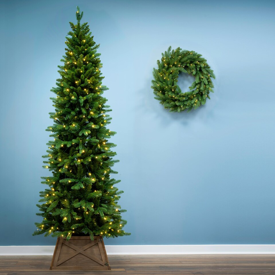 image 1 of Christmas Tree World  10ft/300cm Pre-lit Ultra Slim Mixed Pine Tree