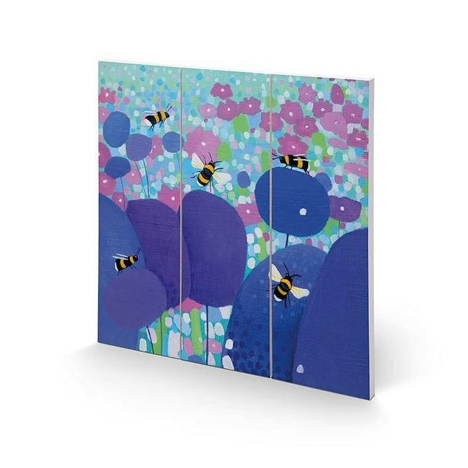 AILSA BLACK (BUZZING ABOUT) SQUARE WOOD - WOOD PANEL
