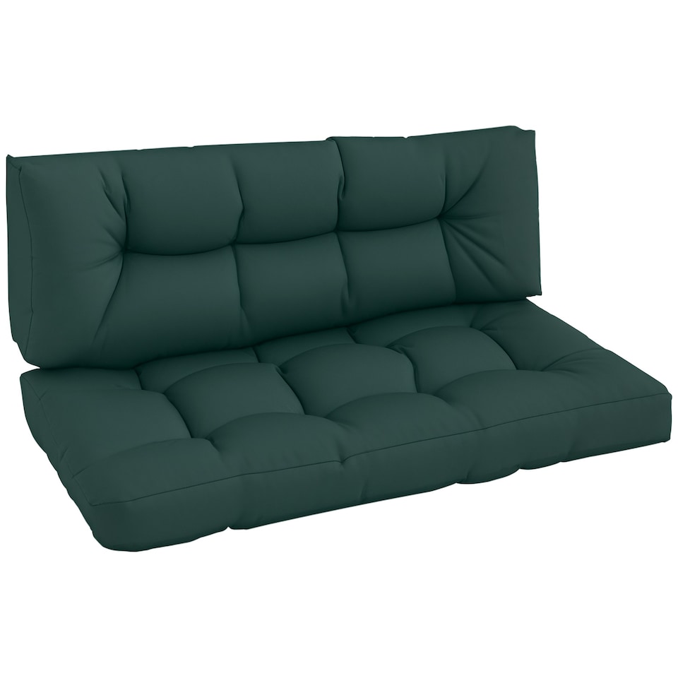 image 1 of Outsunny 2Pcs Tufted Pallet Cushions Seat Pad Back Cushion Indoor Outdoor