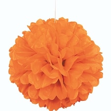 Orange Honeycomb Hanging Decoration Puff Ball 40cm