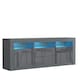 image 1 of TV Unit 160cm Grey Gloss Doors & Drawers Grey Matt Body Free LED Grey