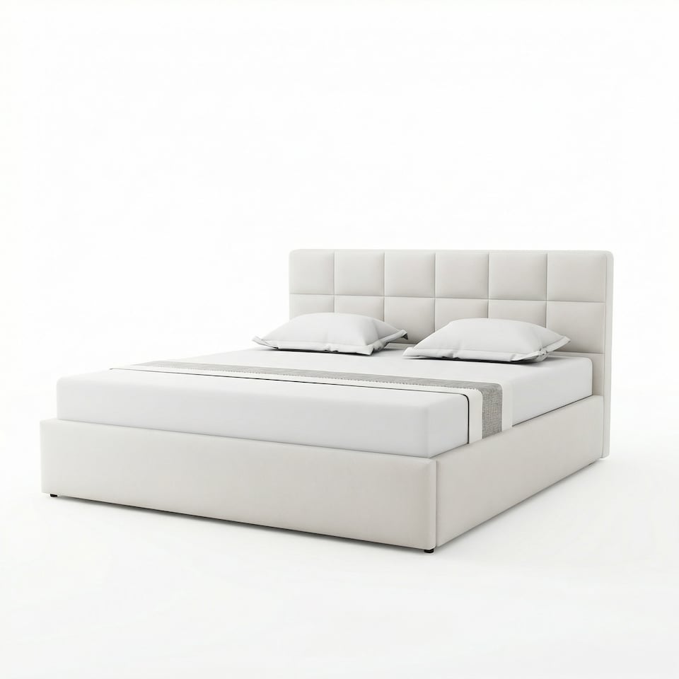 image 1 of Richwood Fabric 180cm Superking Ottoman Bed Frame with Storage - Beige