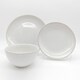 image 1 of Reactive Cream Glaze Dinner Set Plates Bowls 12pc Set