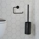 image 4 of BESLAGSBODEN Black Toilet Brush and Holder Self Adhesive Wall Mounted